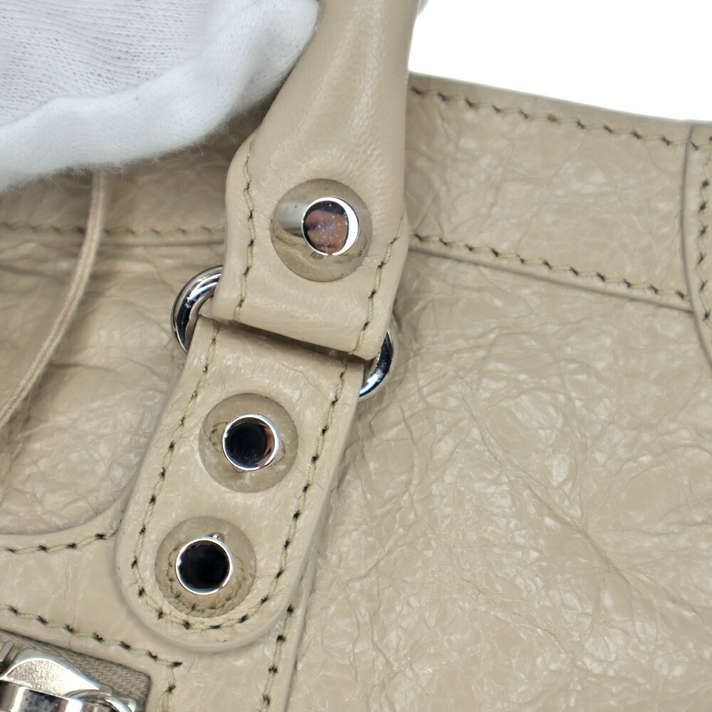 BALENCIAGA City Lambskin Leather Beige Handbag Shoulder Bag - Picture 9 of 11